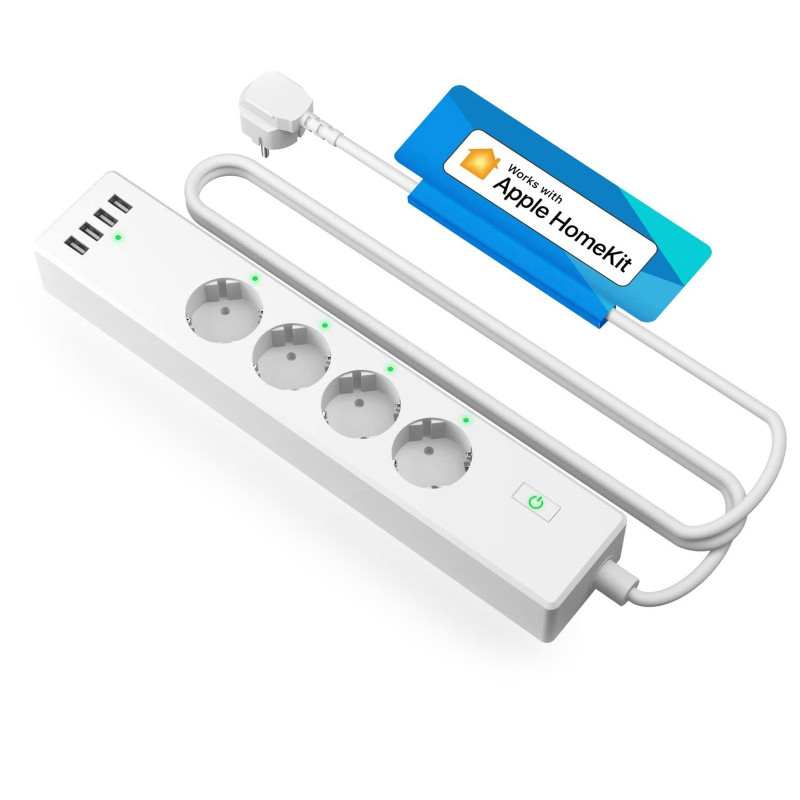 Meross Steckdosenleiste mit 4 HomeKit WiFi USB Buchsen