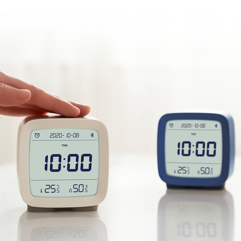 Qingping Blue alarm clock with temperature and humidity sensor