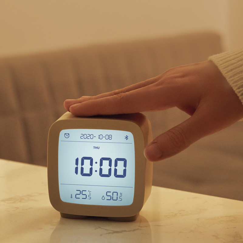 Qingping Blue alarm clock with temperature and humidity sensor