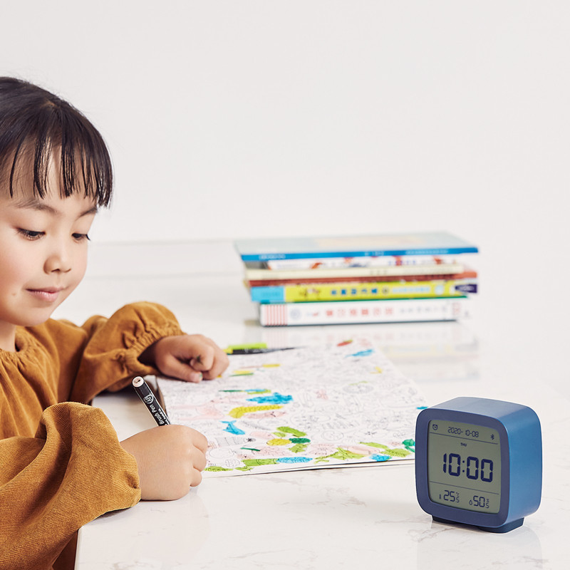 Qingping Blue alarm clock with temperature and humidity sensor