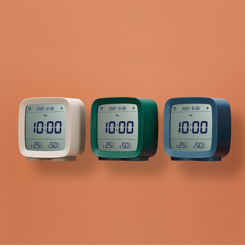 Qingping Blue alarm clock with temperature and humidity sensor