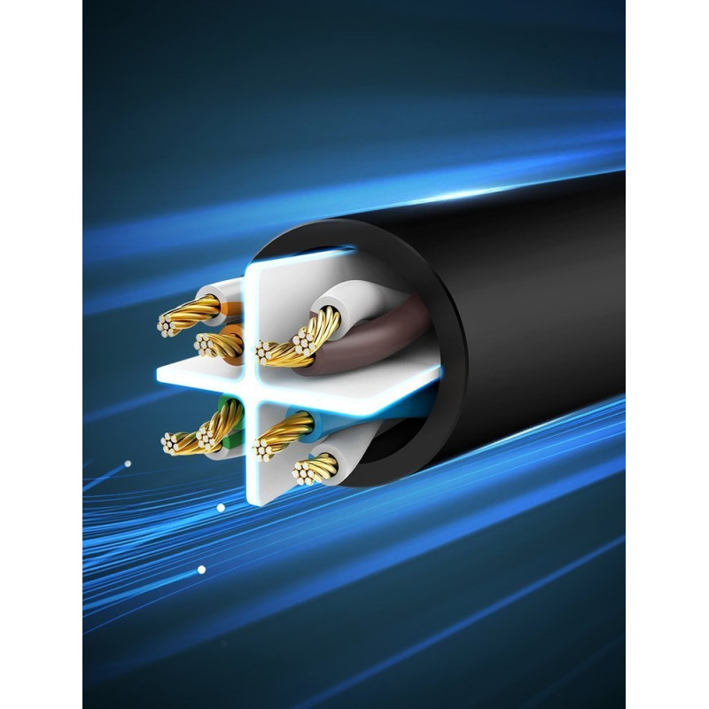 Ugreen kabel przewód internetowy sieciowy Ethernet patchcord RJ45 Cat 6 UTP 1000 Mbps 1 m czarny