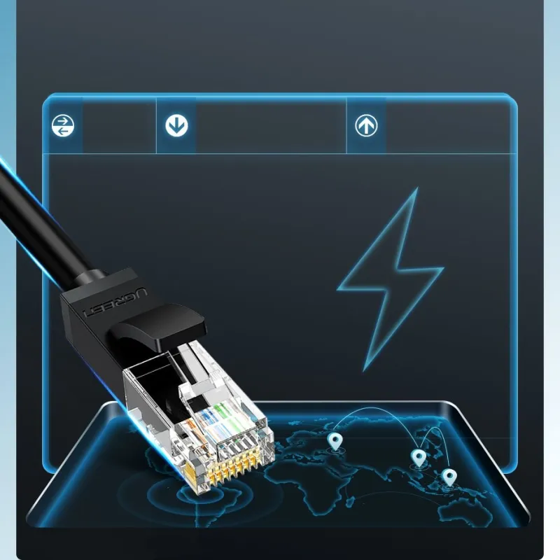 Ugreen kabel przewód internetowy sieciowy Ethernet patchcord RJ45 Cat 6 UTP 1000 Mbps 1 m czarny