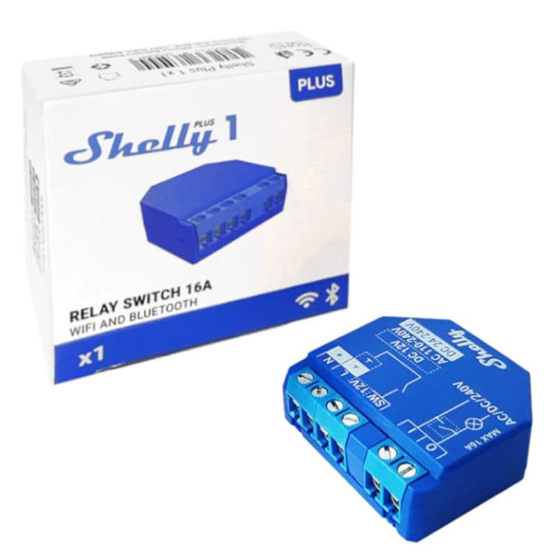 Shelly Plus 1 przekaźnik dopuszkowy WiFi Bluetooth 16A
