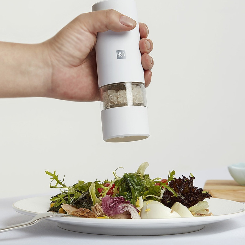 HUOHOU Elektrische Gewürzmühle weiß