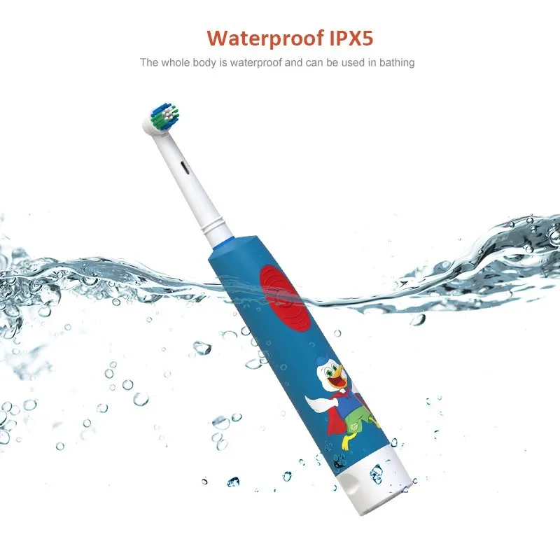 Electric toothbrush for children with 2 heads age 3+
