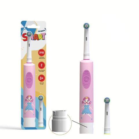 Cepillo eléctrico para niños de más de 3 años con 2 cabezales