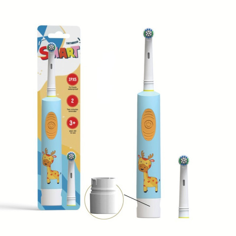 Cepillo eléctrico para niños de más de 3 años con 2 cabezales