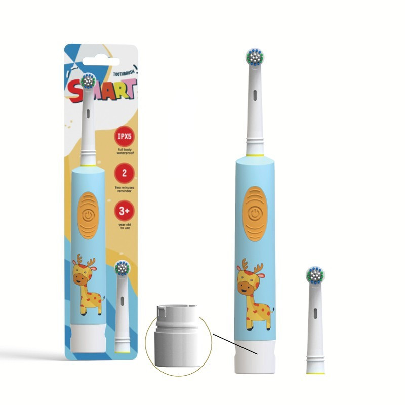 Electric toothbrush for children with 2 heads age 3+