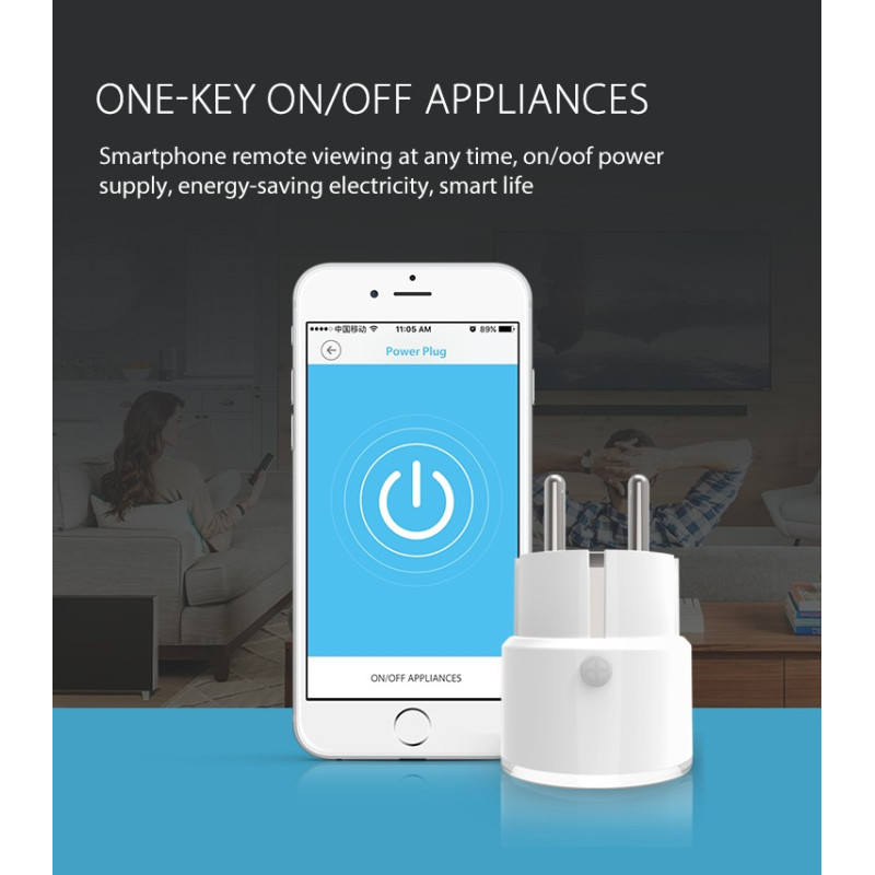 Gniazdko WiFi TUYA 260V 3680W 16A z pomiarem prądu