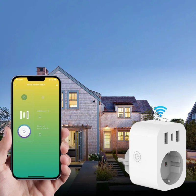 Prise intelligente Tuya WiFi avec ports USB