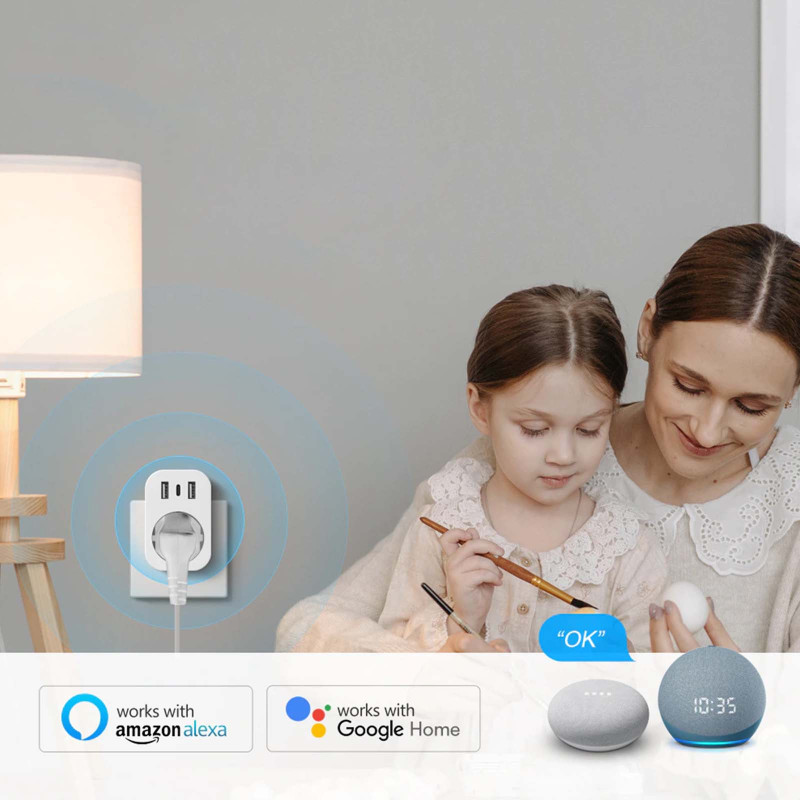 Presa intelligente Tuya WiFi con porte USB