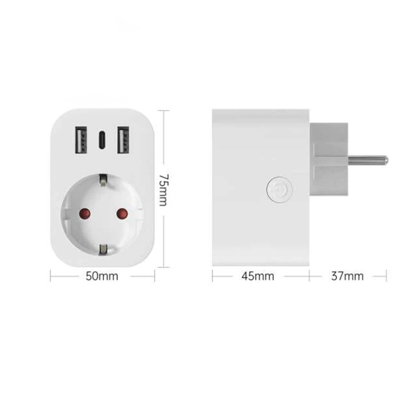 Tuya WiFi-Steckdose mit USB-Anschlüssen