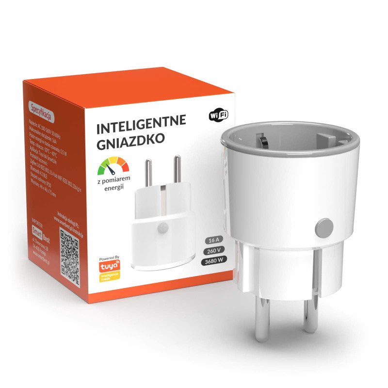 Inteligentne gniazdo WiFi  z pomiarem mocy i napięcia | TUYA 260V