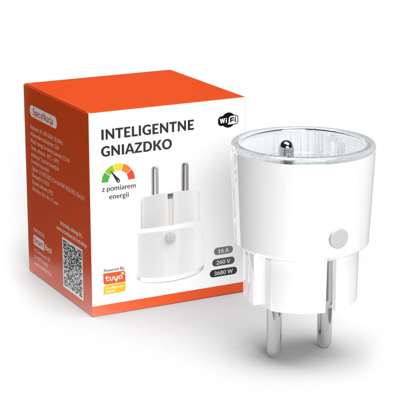 Gniazdko WiFi TUYA 260V 3680W 16A z pomiarem prądu