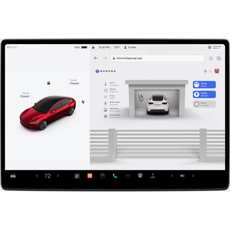 Shelly Controlador de puerta de garaje con sensores para TeslaGarage.co.uk