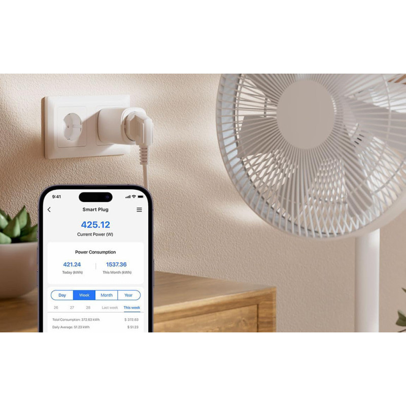 Presa WiFi intelligente Meross con misurazione dell'energia Matter HomeKit