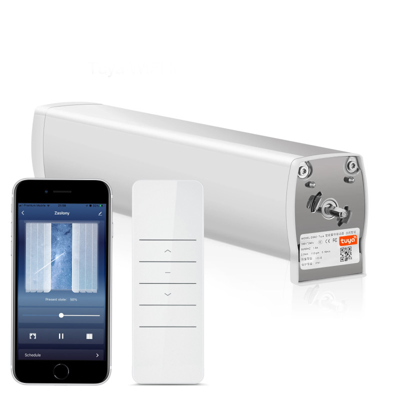 Tuya motor ZigBee a pilas para barra de cortina eléctrica + mando a distancia