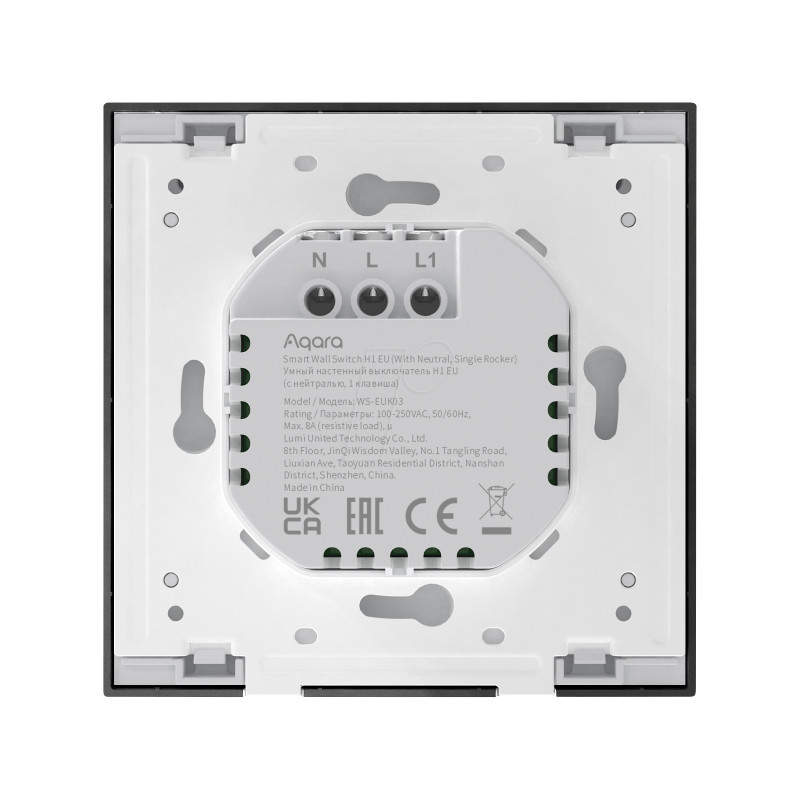 Aqara H1 Włącznik światła 1 przycisk N+L SPACE GREY wersja EU