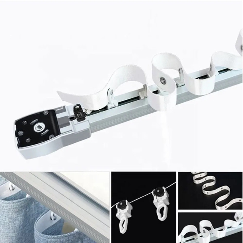 WAVE tape curtain waving system with hooks for Tuya electric curtain rod
