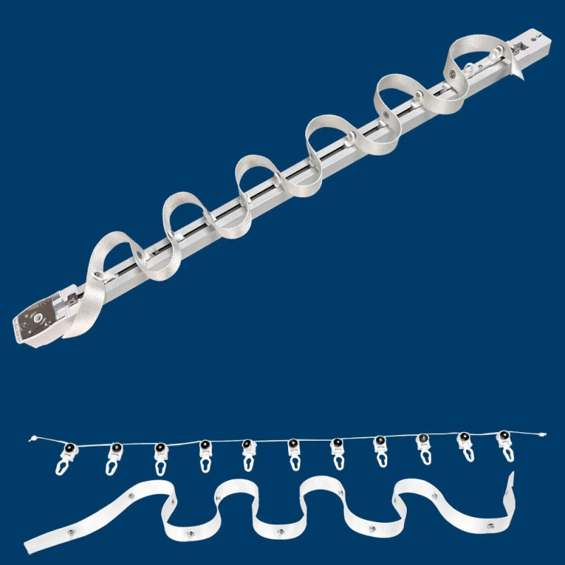 WAVE tape curtain waving system with hooks for Tuya electric curtain rod