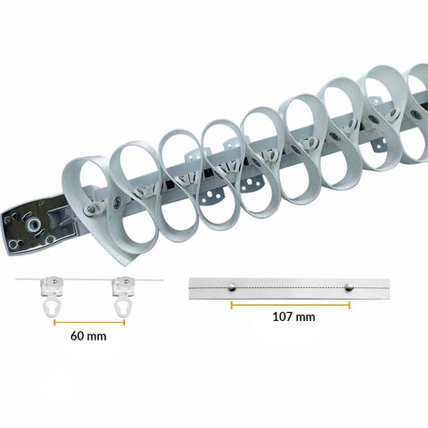 Système d'ondulation de rideau à ruban WAVE avec crochets pour rail de rideau électrique Tuya