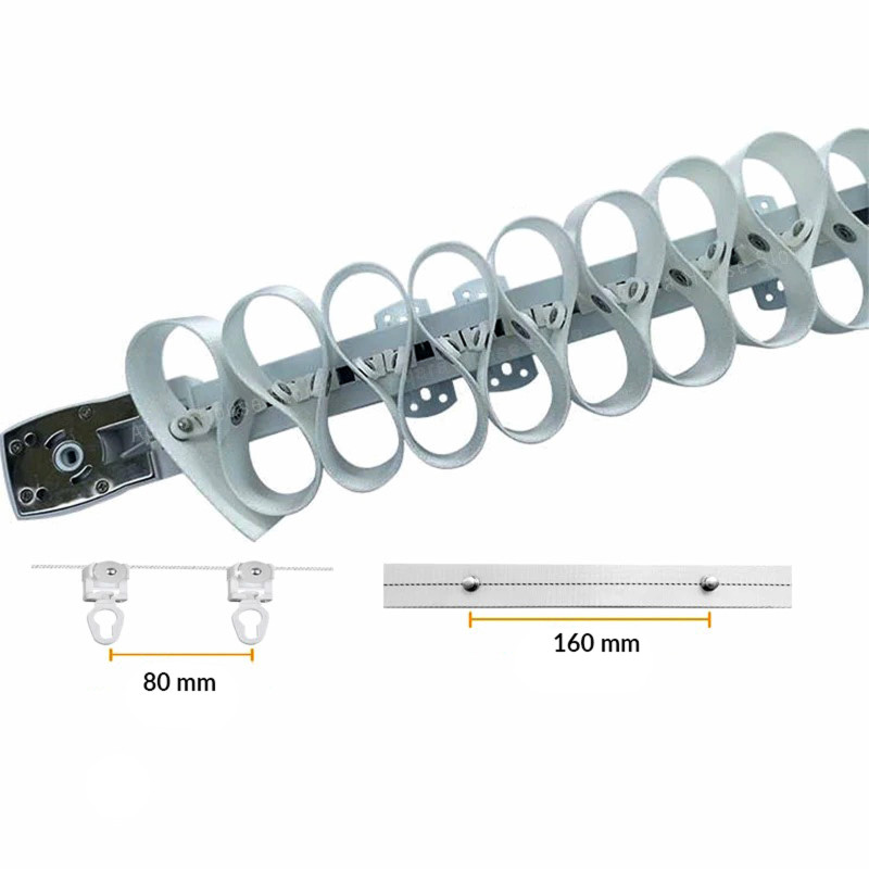 WAVE tape curtain waving system with hooks for Tuya electric curtain rod