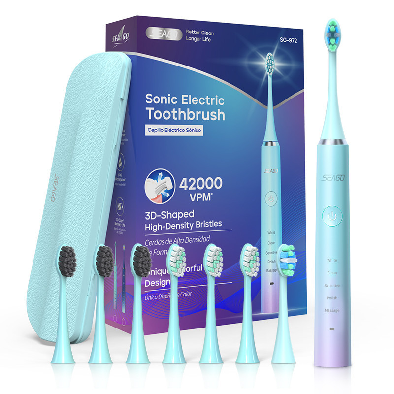Seago Sonic Toothbrush SG-972 8 heads + ETUI