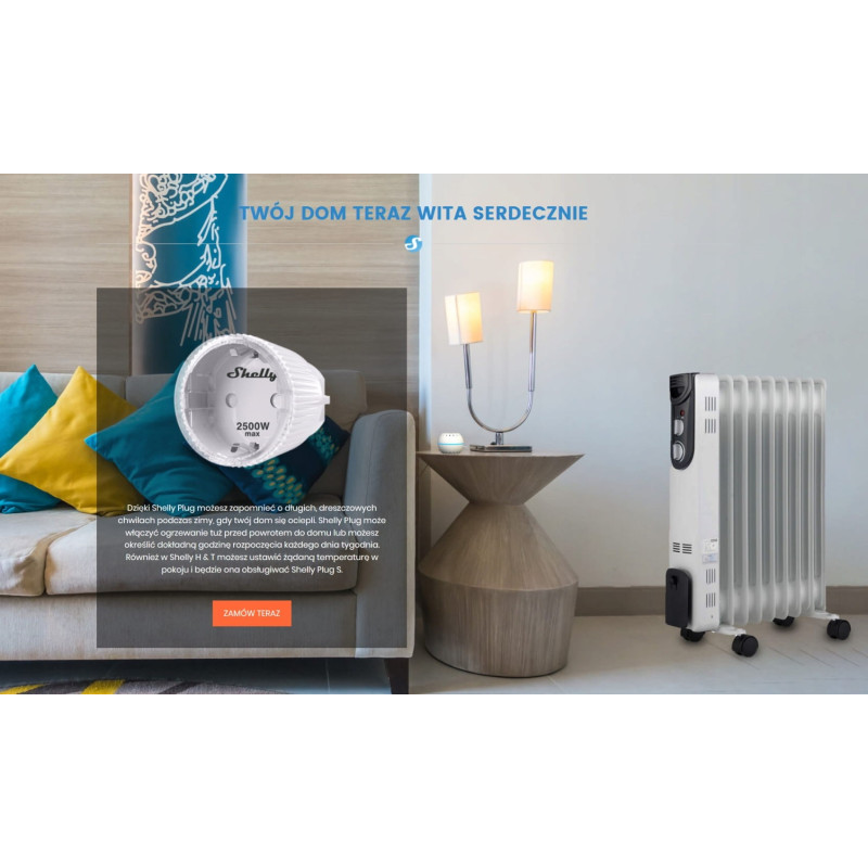 Shelly Plug S 12A Smart Wifi Outlet mit Leistungsmessung