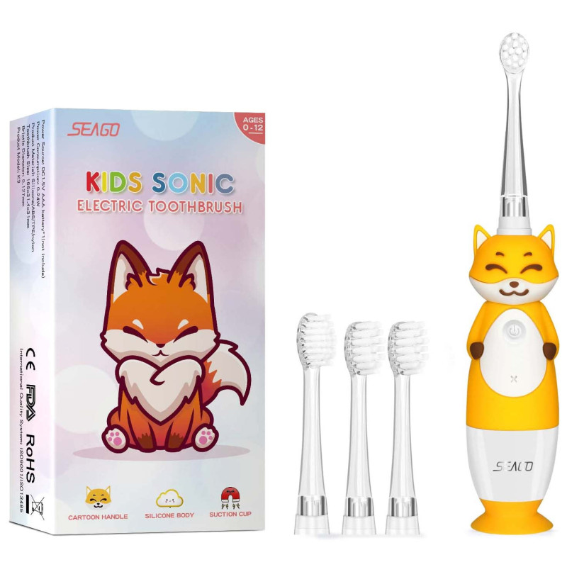 Szczoteczka soniczna elektryczna dla dzieci lisek 0-12 lat  LED SG-2107