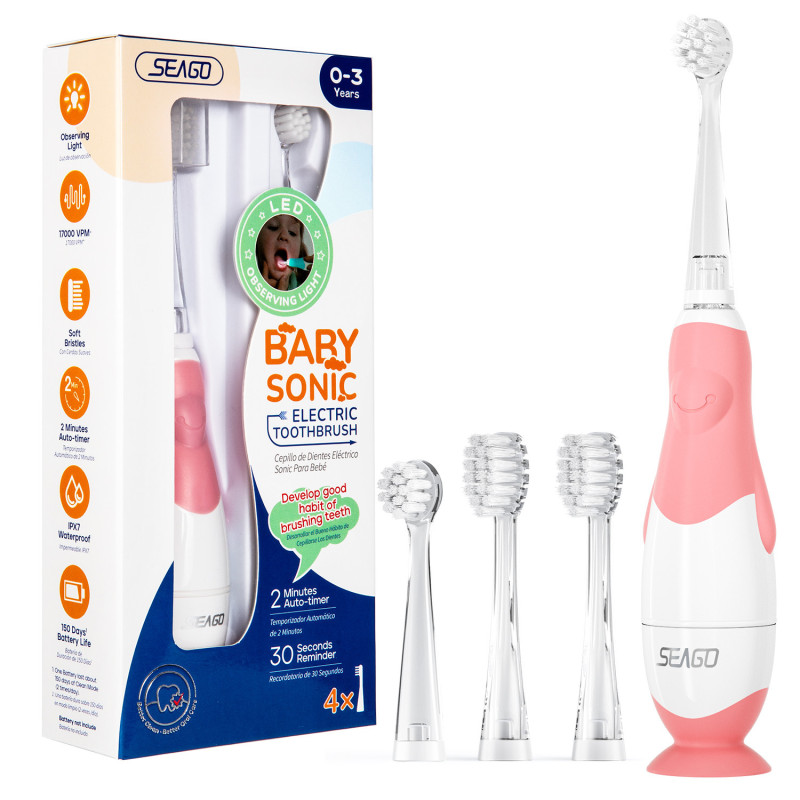Brosse à dents sonique Seago pour les bébés de 0 à 3 ans