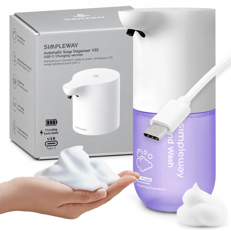 Automatischer SIMPLEWAY Schaumseifenspender mit Seife, USB-C