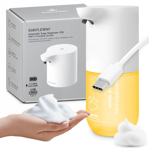 Automatisk SIMPLEWAY skumtvålsdispenser med tvål, USB-C